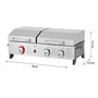 Voir la diapositive 4 : Habitat et Jardin Plancha barbecue à gaz avec grille et plancha  Flamo  - 3 bruleurs - Gris