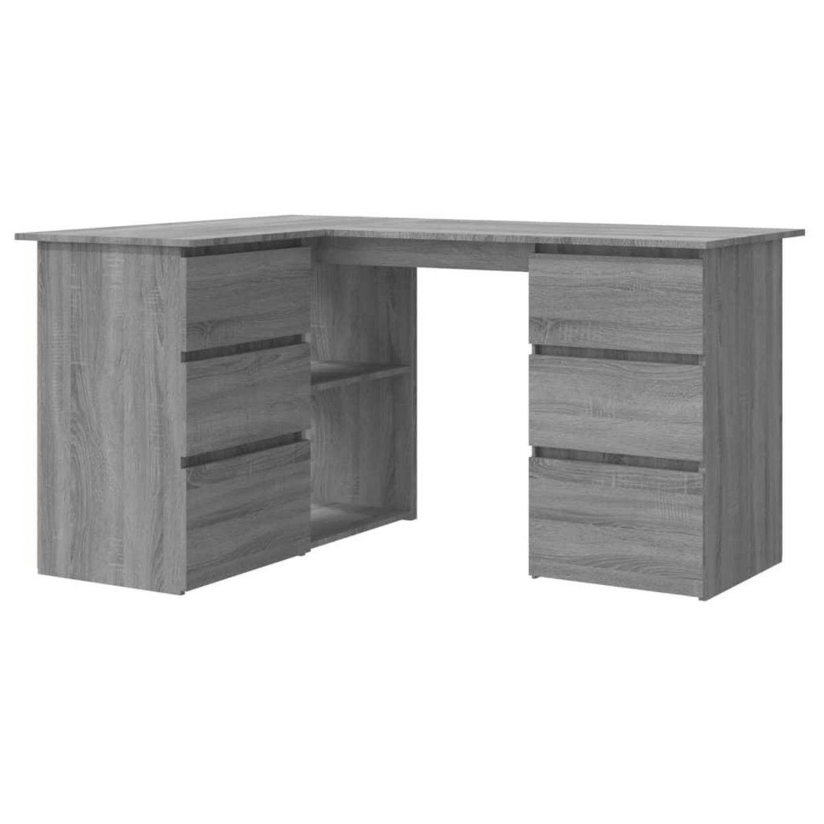VIDAXL Bureau d'angle Sonoma gris 145x100x76 cm Bois d'ingenierie
