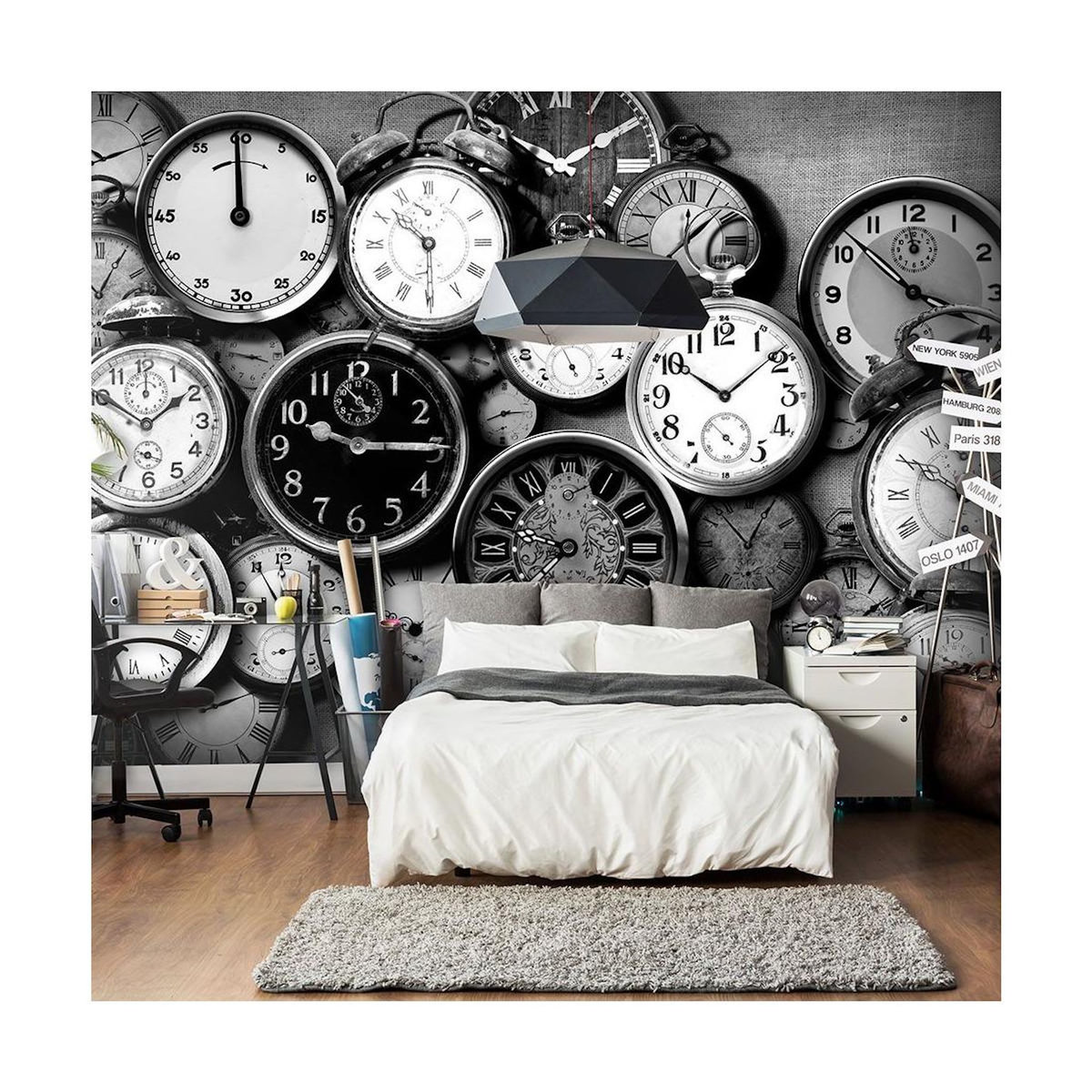Paris Prix Papier Peint  Retro Clocks