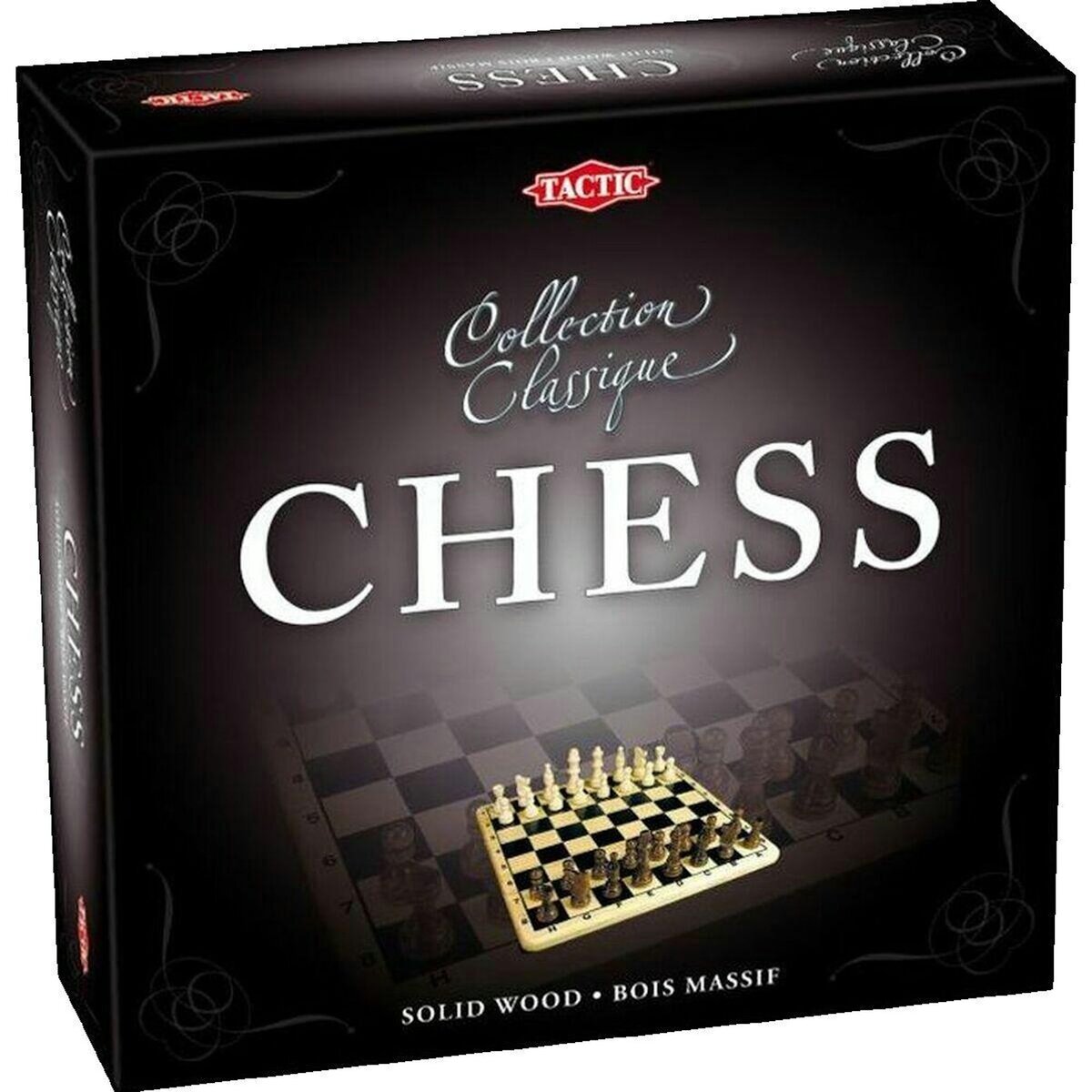 Tactic Jeu de société Tactic Coffret Échecs en bois naturel