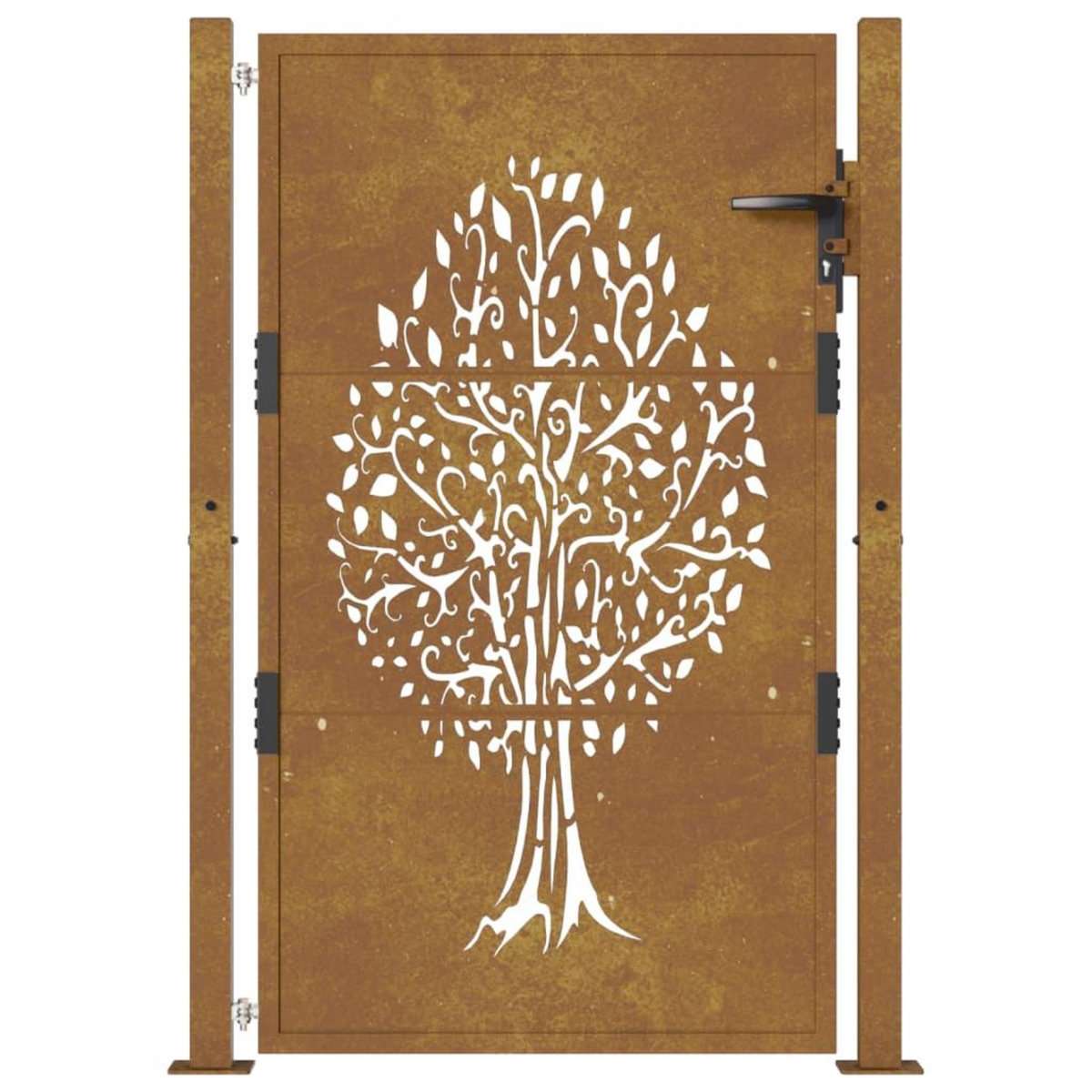 VIDAXL Portail de jardin 105x130 cm acier corten conception de l'arbre