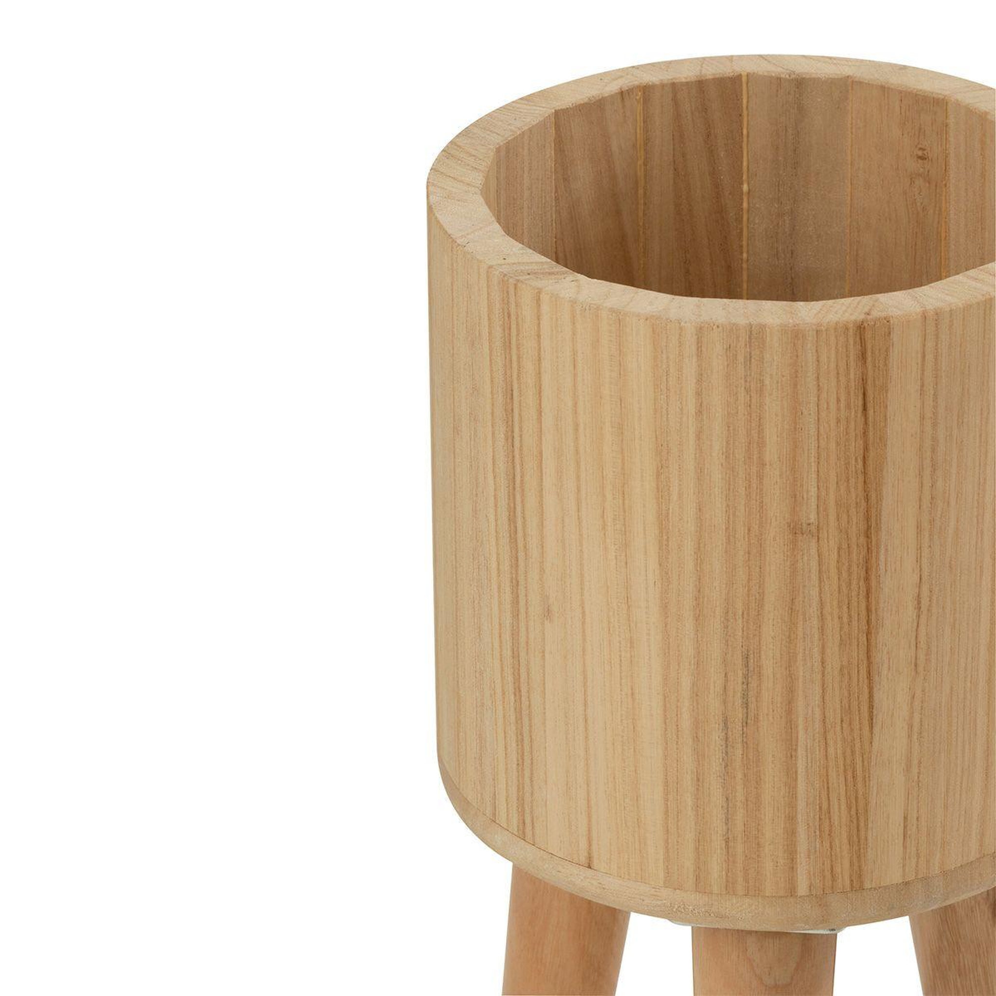 Voir la diapositive 4 : J-LINE Lot de 3 Cache-Pots en Bois  Paul  49cm Naturel