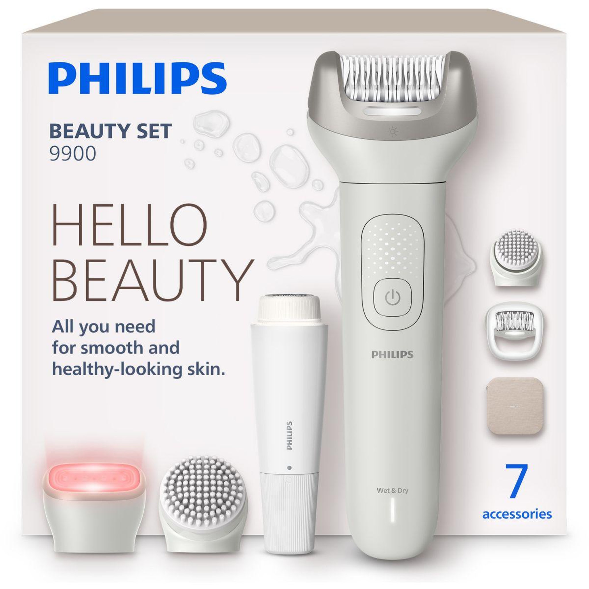 Philips Epilateur électrique BRE738/00 Kit bien-etre