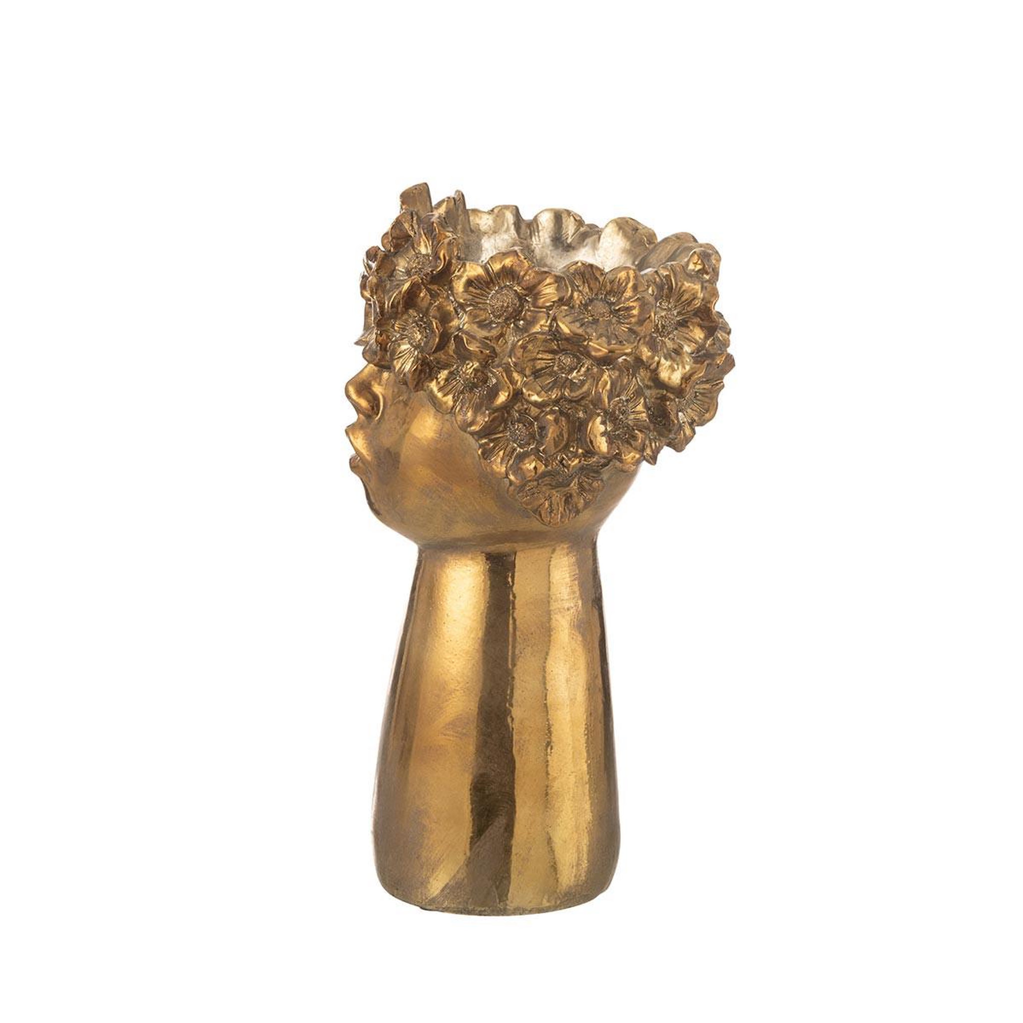 Voir la diapositive 2 : J-LINE Cache-Pot Design Visage  Nebu  35cm Or