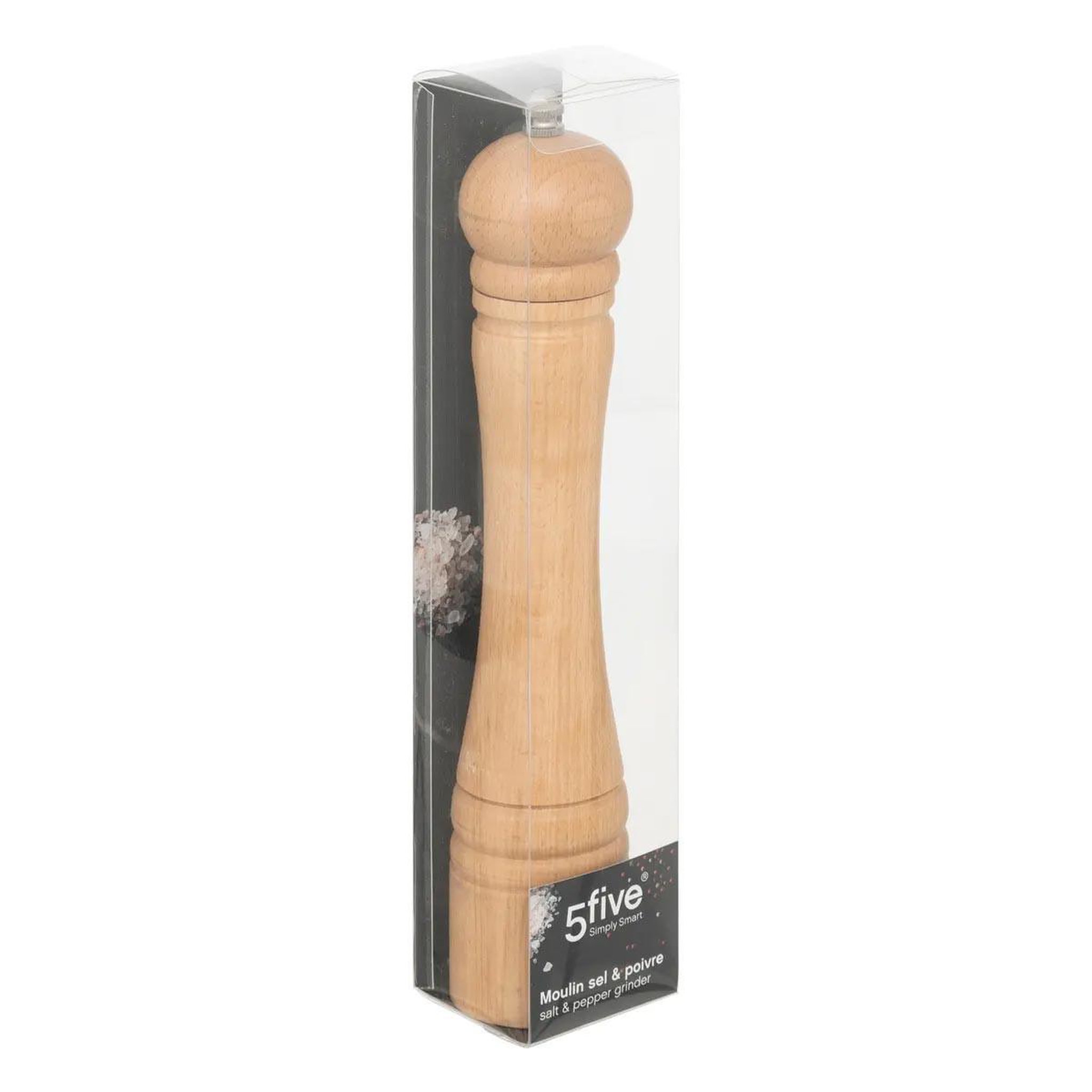 Voir la diapositive 2 : FIVE Moulin à poivre en bois  bistrot  30cm naturel