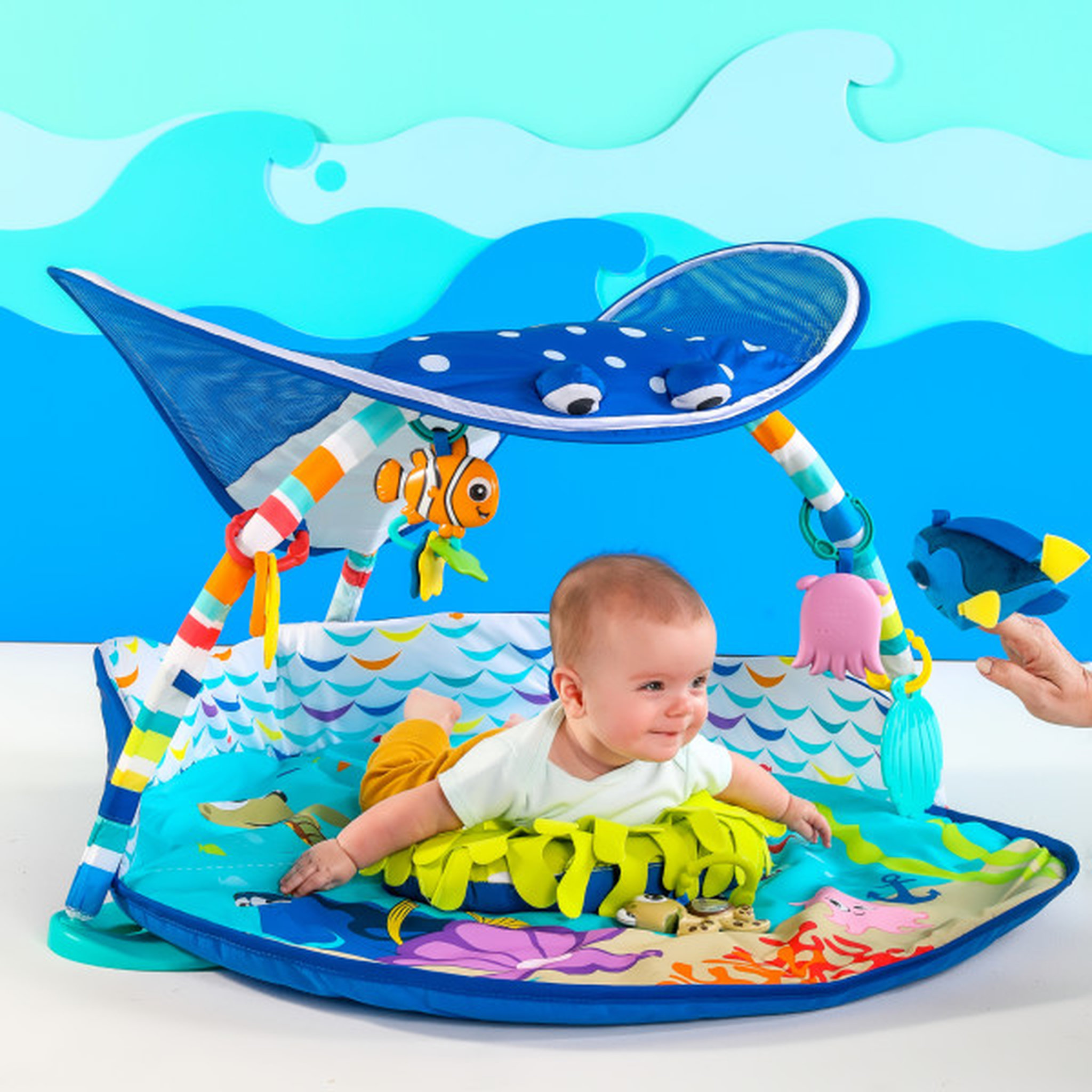 Voir la diapositive 2 : DISNEY Tapis d'éveil avec lumière Mr Ray Ocean Nemo