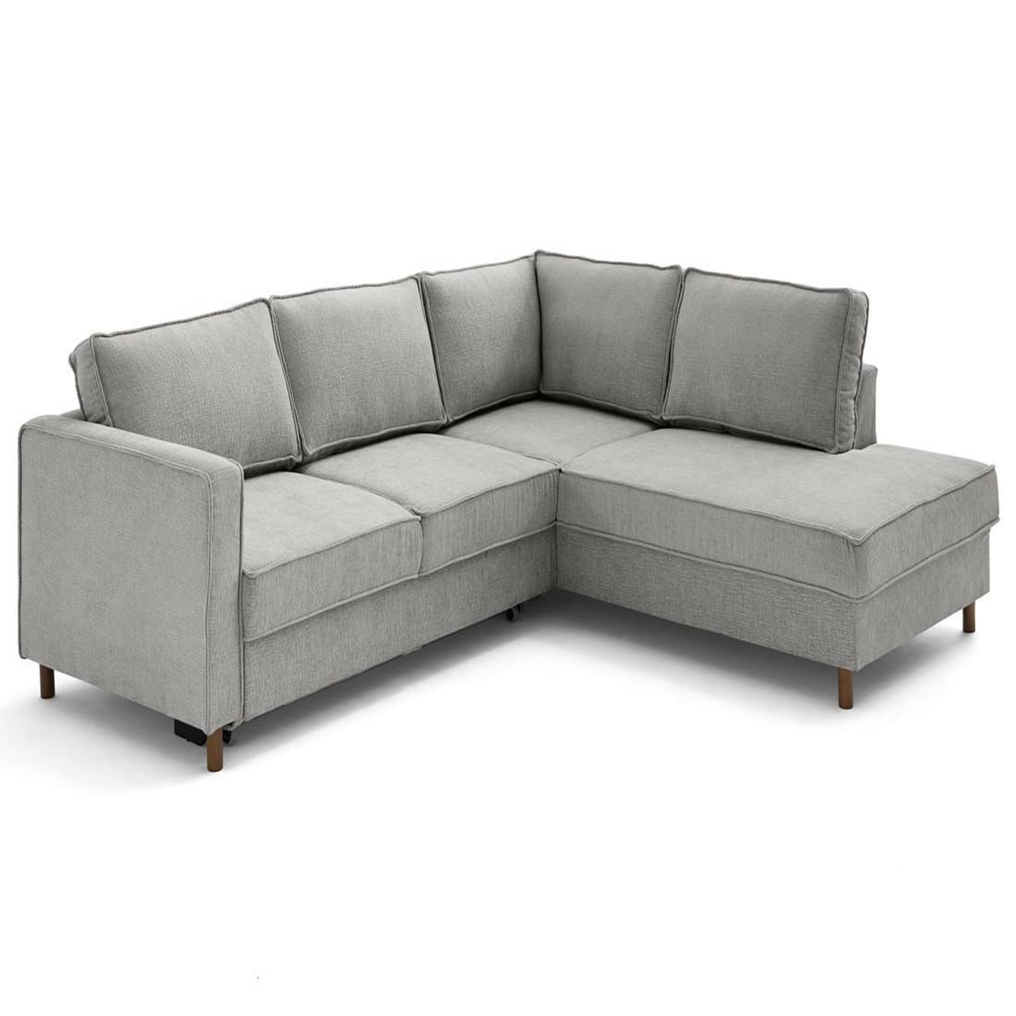 Voir la diapositive 5 : LISA DESIGN Jake - canapé d'angle droit 5 places convertible en tissu velours relief
