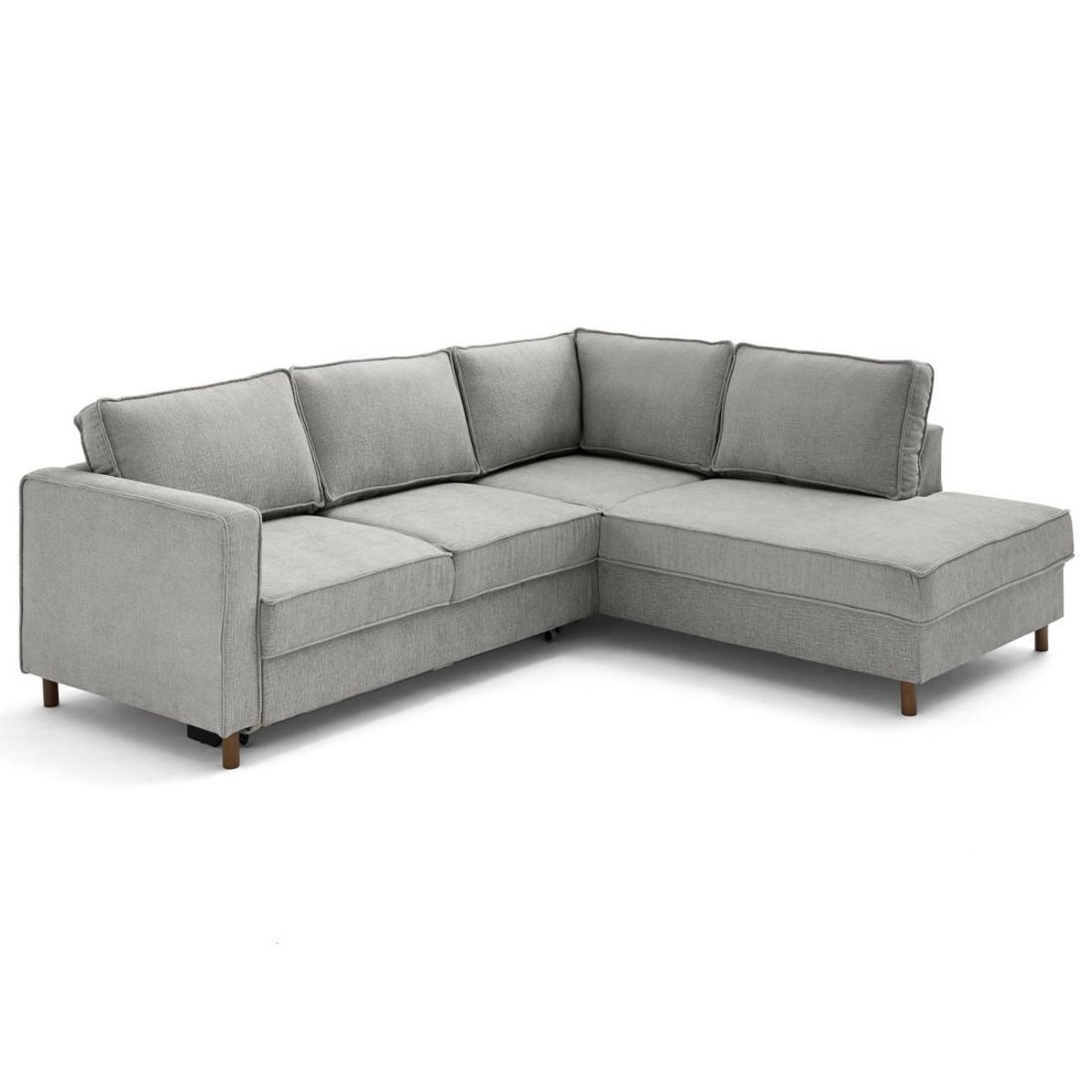 LISA DESIGN Jake - canapé d'angle droit 5 places convertible en tissu velours relief