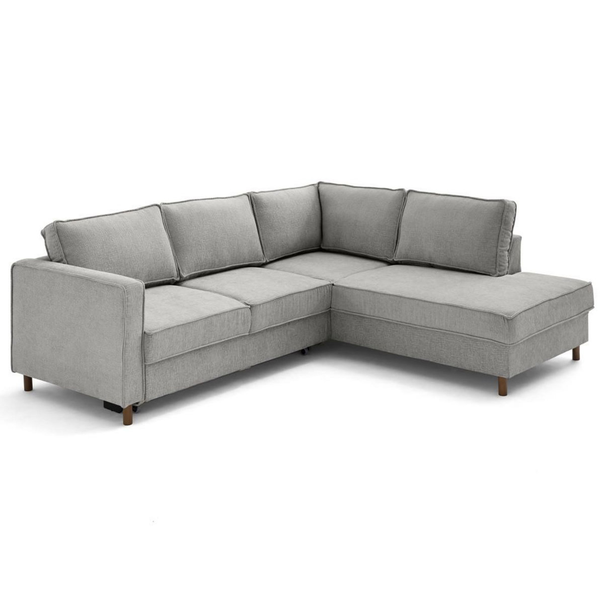 LISA DESIGN Jake - canapé d'angle droit 5 places convertible en tissu velours relief