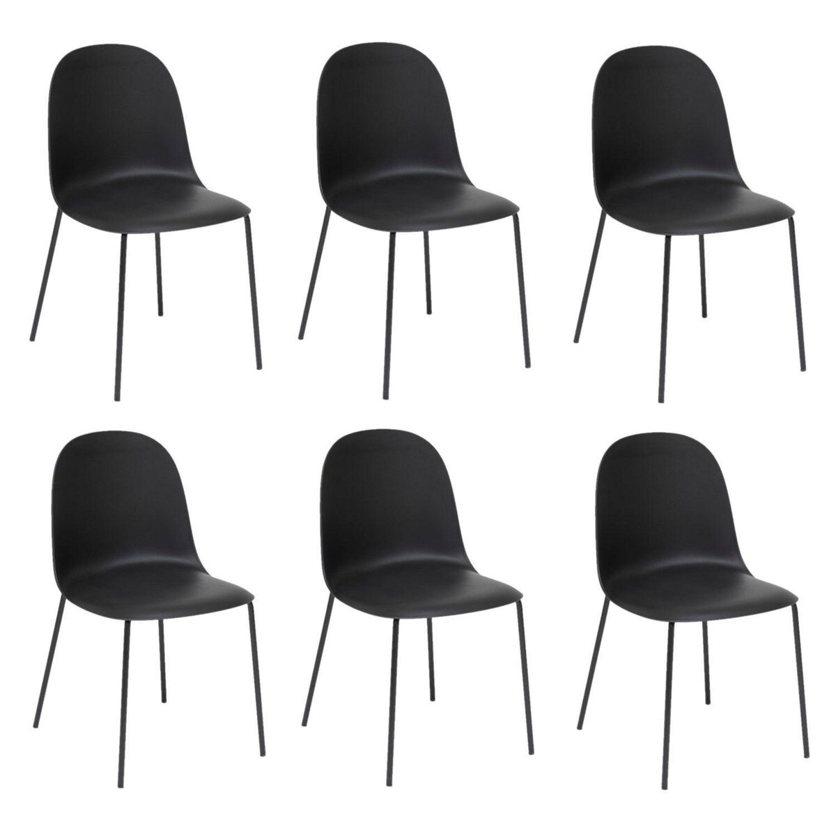 TOILINUX Lot de 6 chaises ASAN