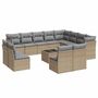 Voir la diapositive 2 : VIDAXL Salon de jardin avec coussins 13 pcs beige resine tressee