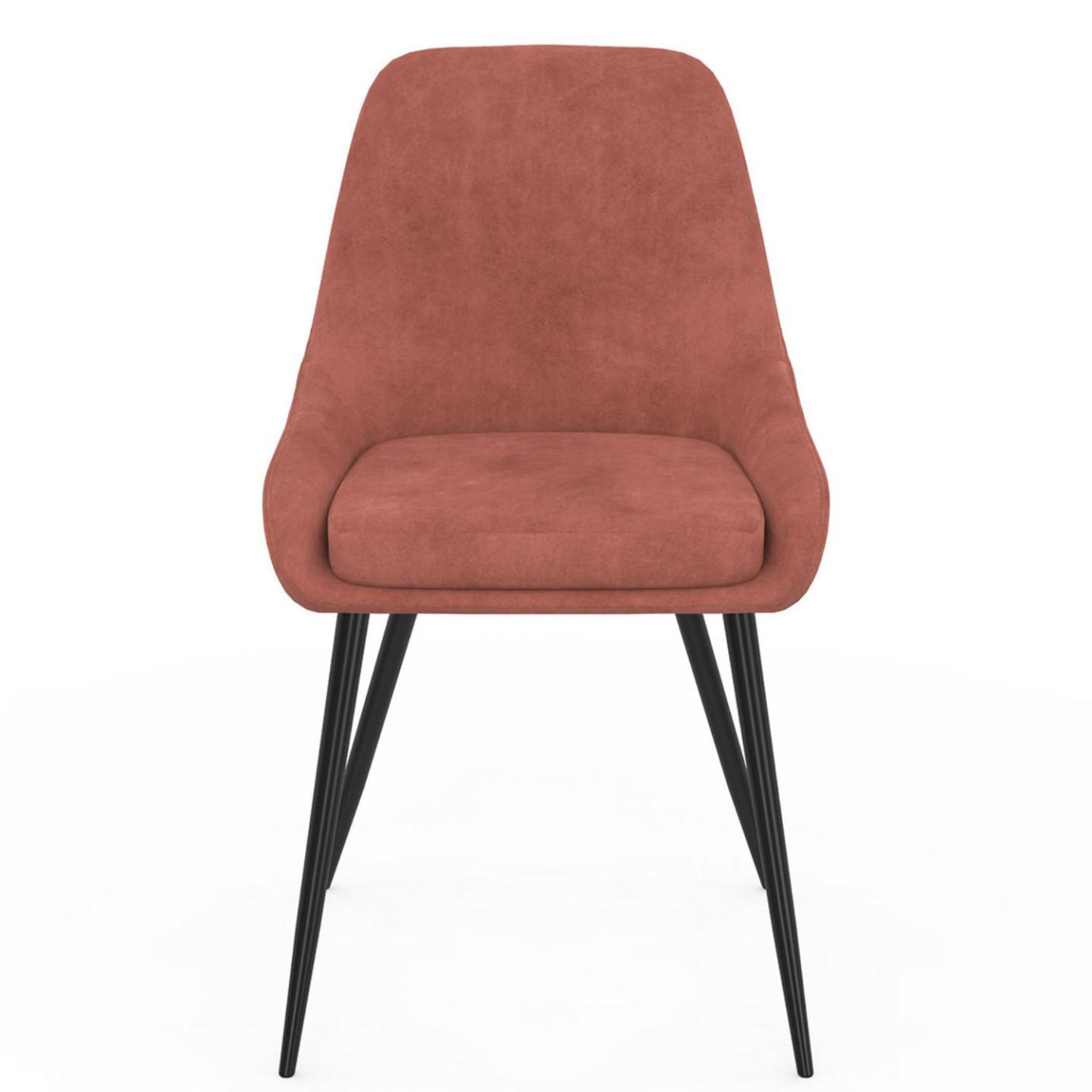 Voir la diapositive 4 : ID MARKET Lot de 4 chaises thalya en velours terracotta avec accoudoirs