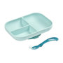 Voir la diapositive 1 : BEABA Set repas silicone 2 pièces compartimenté - bleu