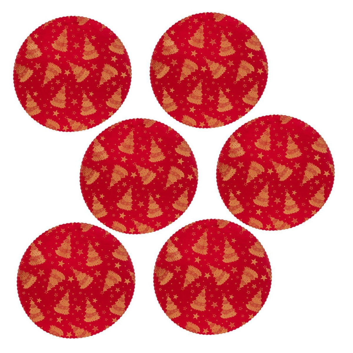 FEERIC LIGHT & CHRISTMAS Lot de 6 sets de table en velours SAPIN