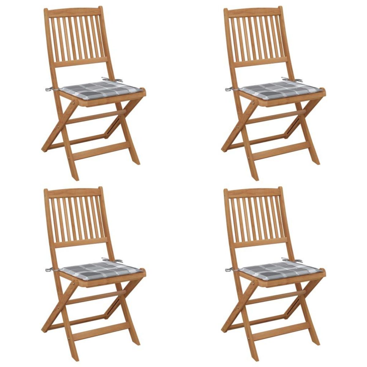 VIDAXL Chaises pliables de jardin lot de 4 avec coussins Bois d'acacia