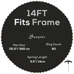 HOMCOM Tapis de rechange trampoline Ø 4,3 m ressorts 14 cm outil 80 crochets en V inclus