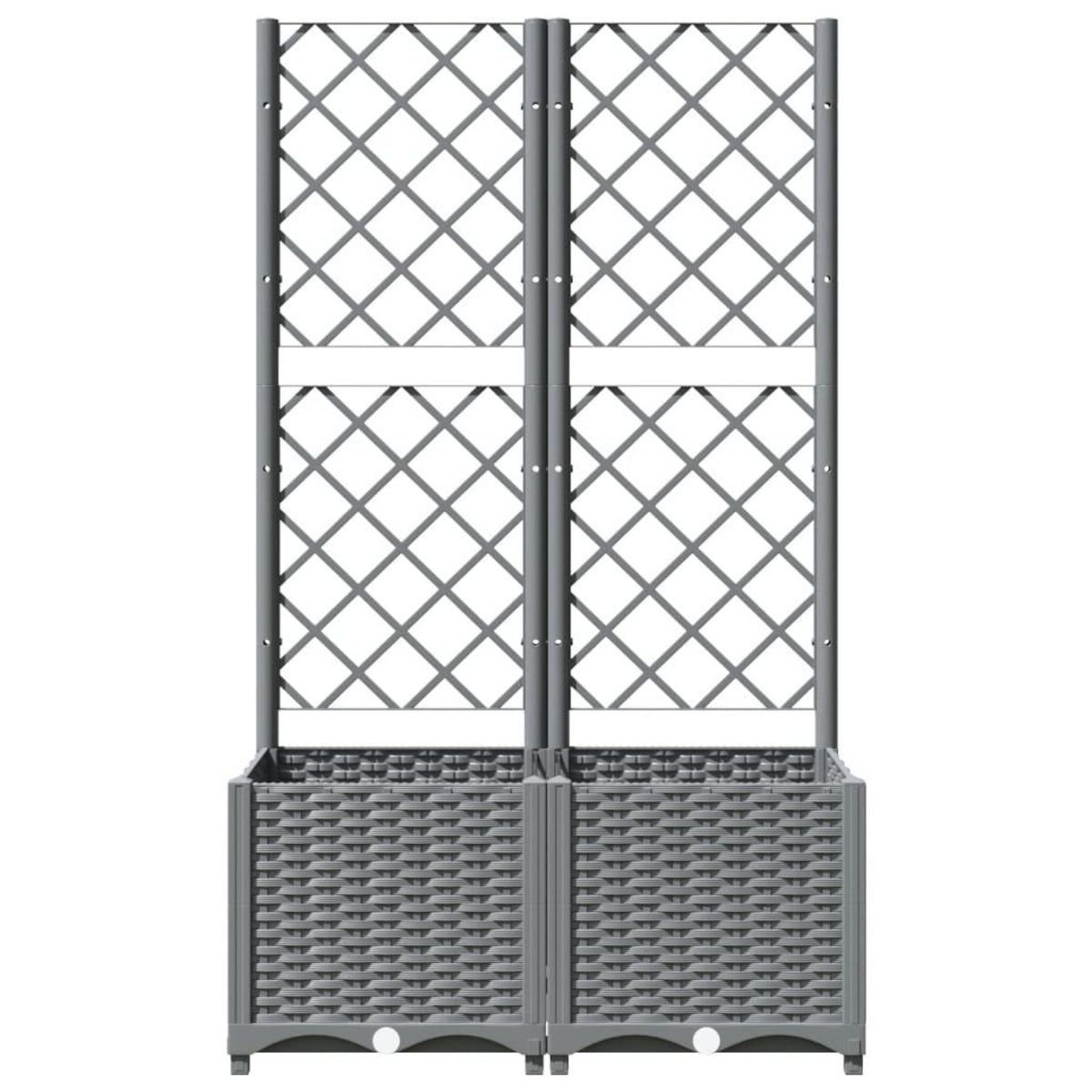 VIDAXL Jardiniere avec treillis Gris clair 80x40x136 cm PP