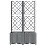 Voir la diapositive 4 : VIDAXL Jardiniere avec treillis Gris clair 80x40x136 cm PP