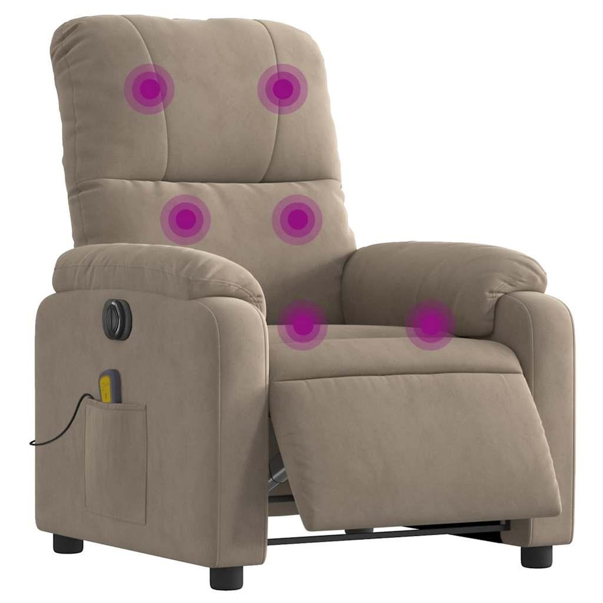 Voir la diapositive 3 : VIDAXL Fauteuil inclinable de massage electrique taupe