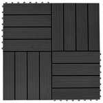 VIDAXL Carreaux de terrasse 22 pcs 30 x 30 cm 2 m^2 WPC Noir