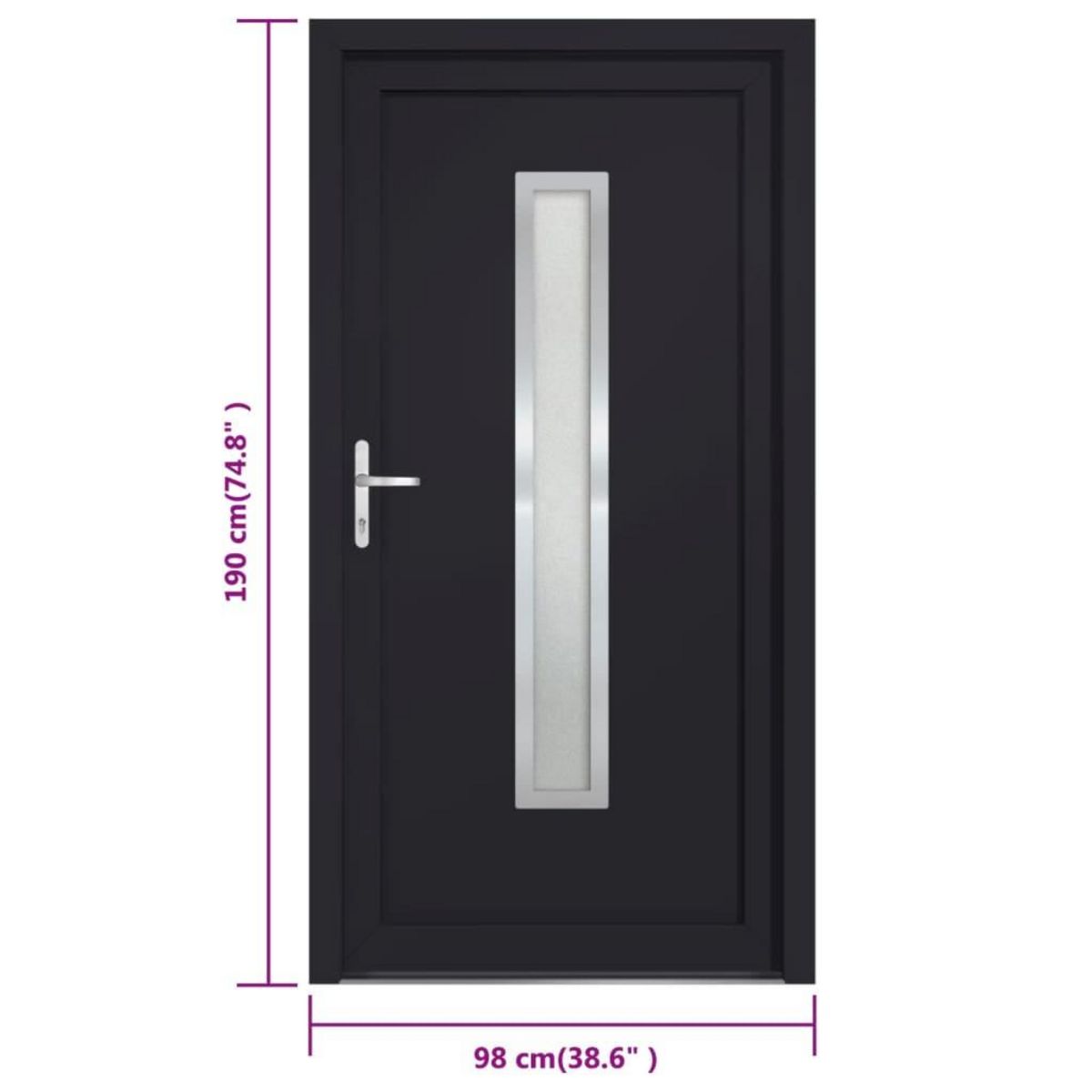 VIDAXL Porte d'entree anthracite 98x190 cm PVC