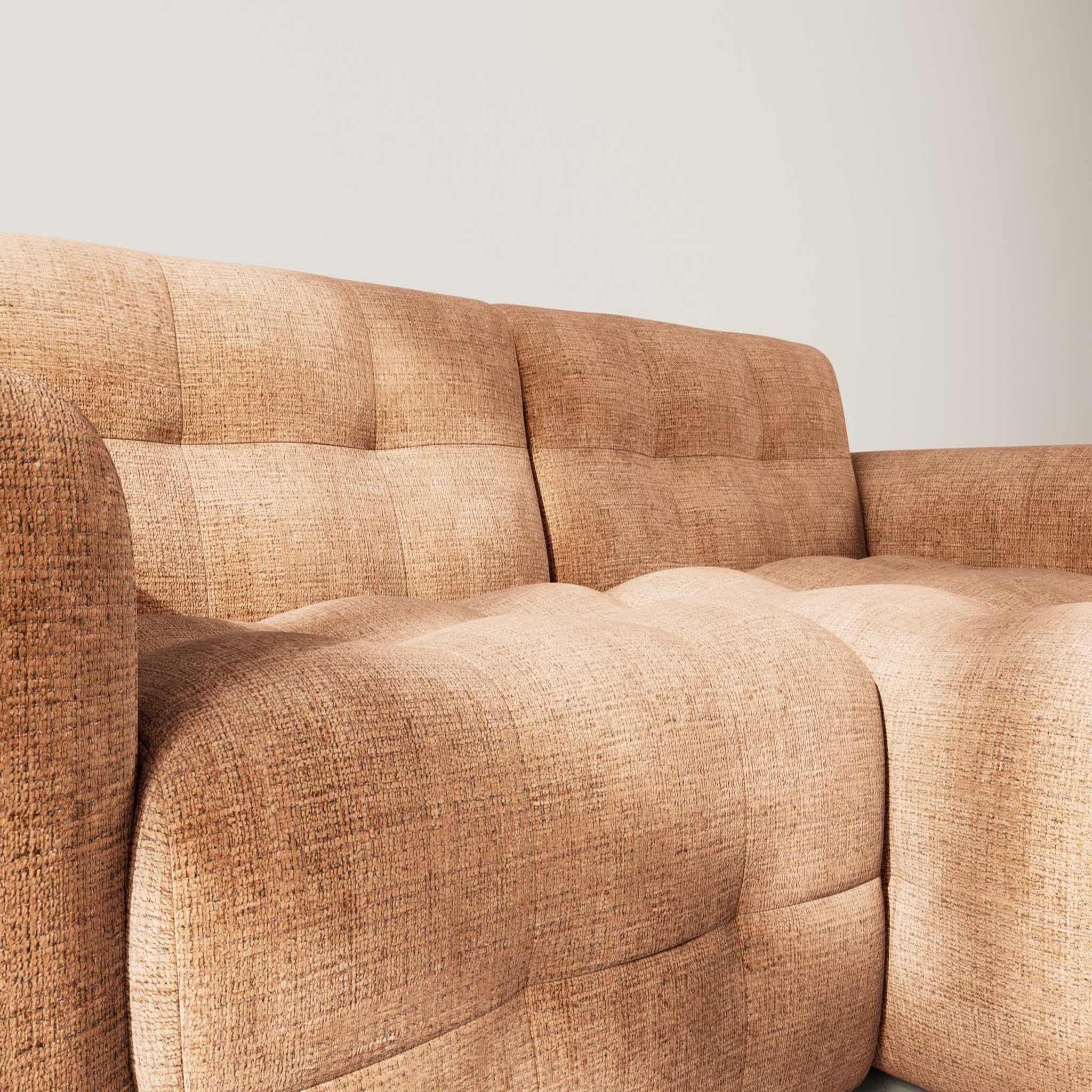 Voir la diapositive 4 : BEST MOBILIER Diane - canapé d'angle droit 4 places en velours texturé