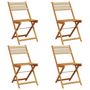 Voir la diapositive 2 : VIDAXL Chaises de jardin pliantes lot de 4 beige bois d'acacia massif