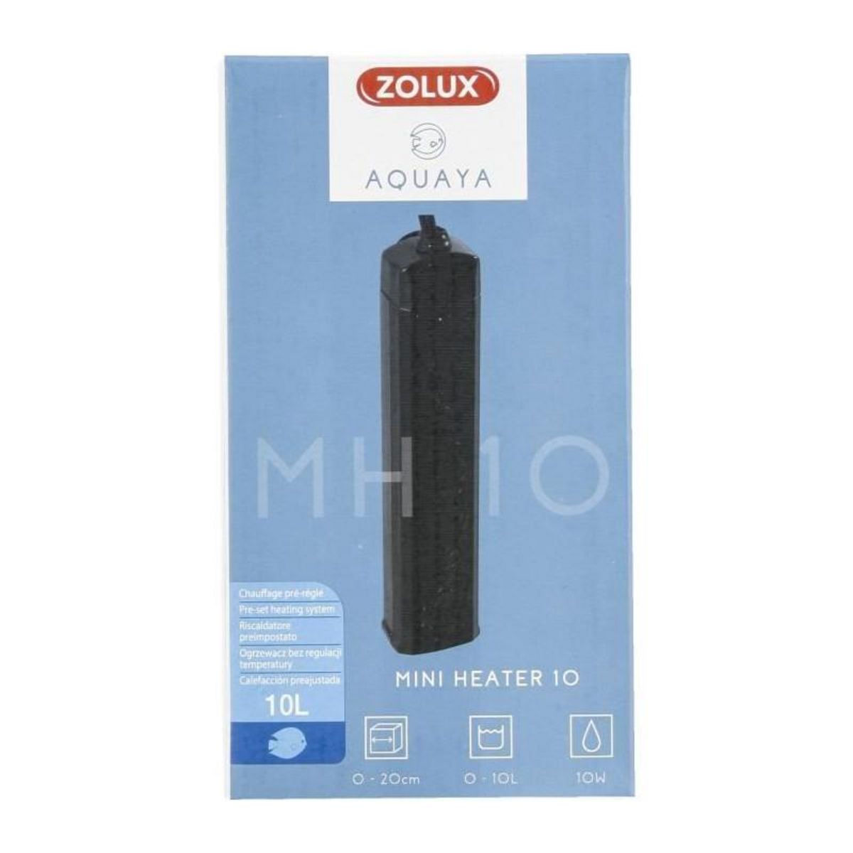 Zolux Mini chauffage - Zolux - Pour aquarium jusqu'a 10 L - Température constante 25°C - 10W - Noir