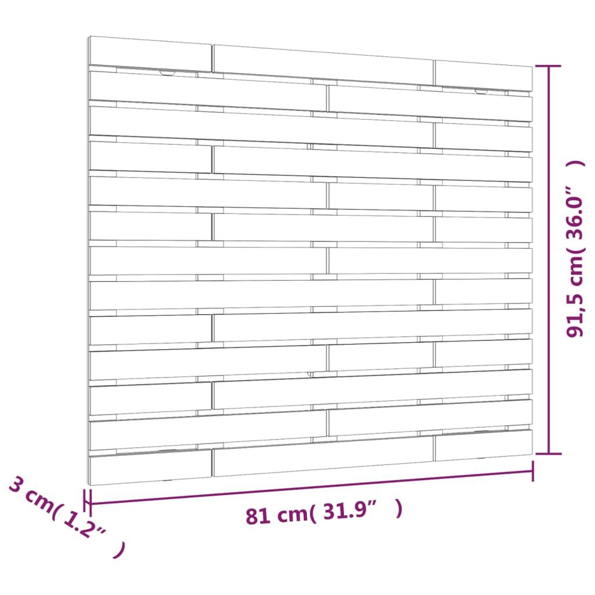 Voir la diapositive 6 : VIDAXL Tete de lit murale Noir 81x3x91,5 cm Bois massif de pin