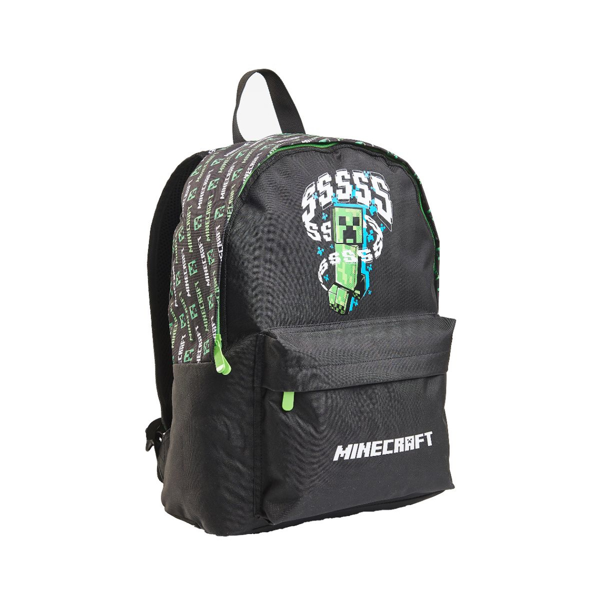Voir la diapositive 2 : Sac à dos 1 compartiment Noir MINECRAFT