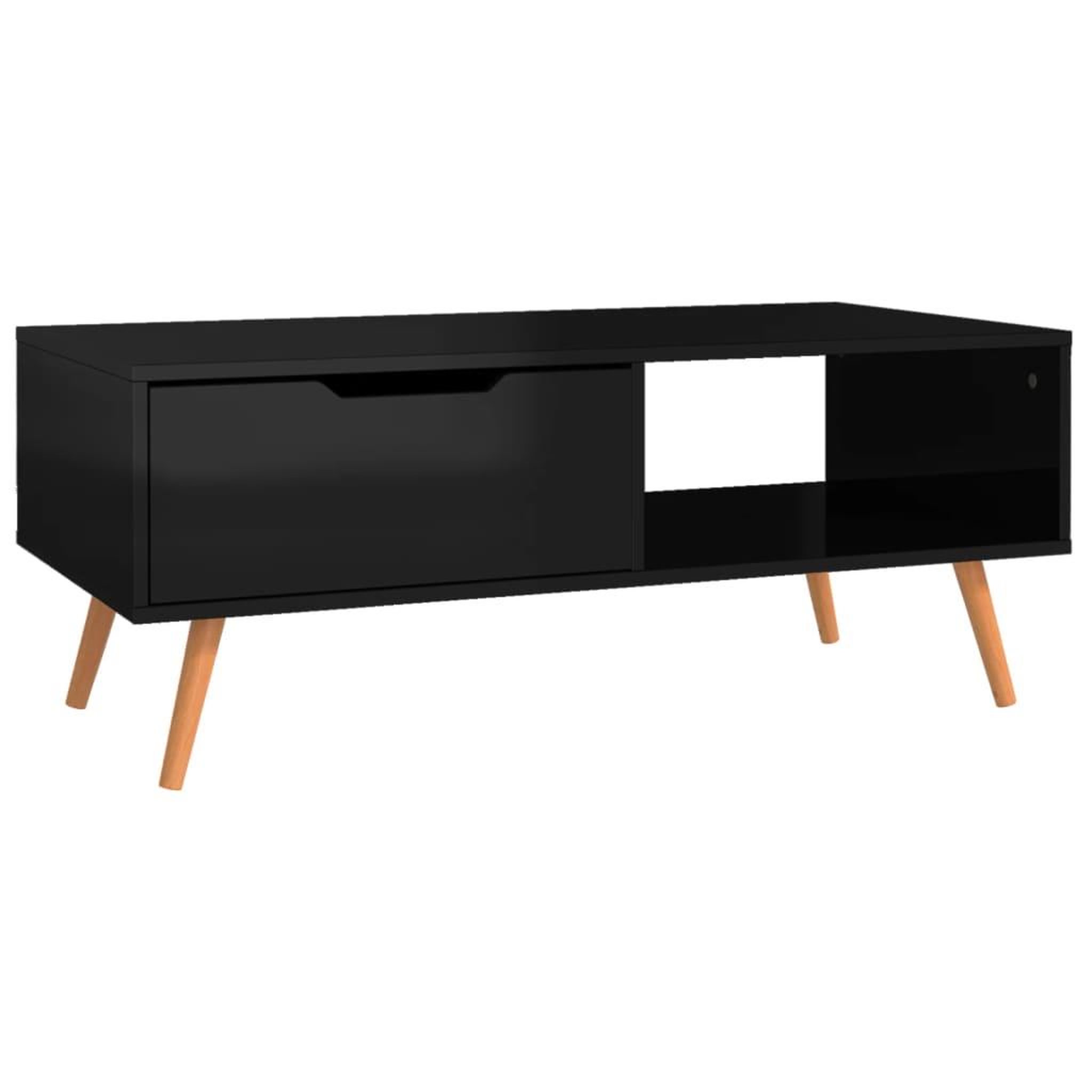 Voir la diapositive 4 : VIDAXL Table basse Noir brillant 100x49,5x43 cm Bois d'ingenierie