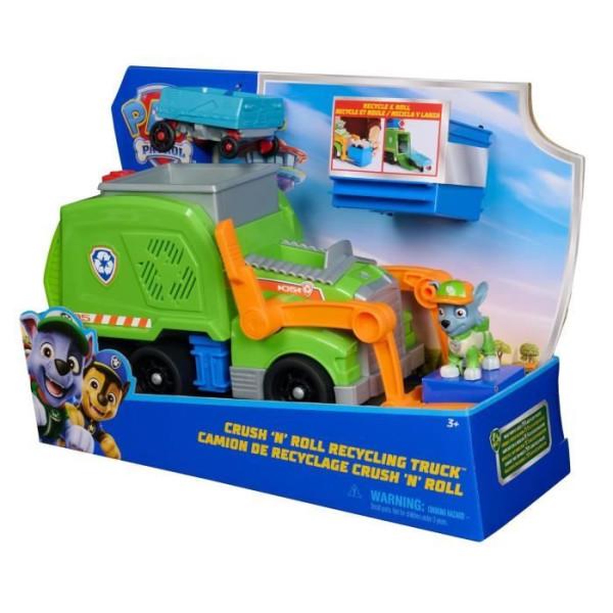 Voir la diapositive 6 : PAW PATROL Camion avec Figurine Rocky Paw Patrol Pat'Patrouille Crush N Roll