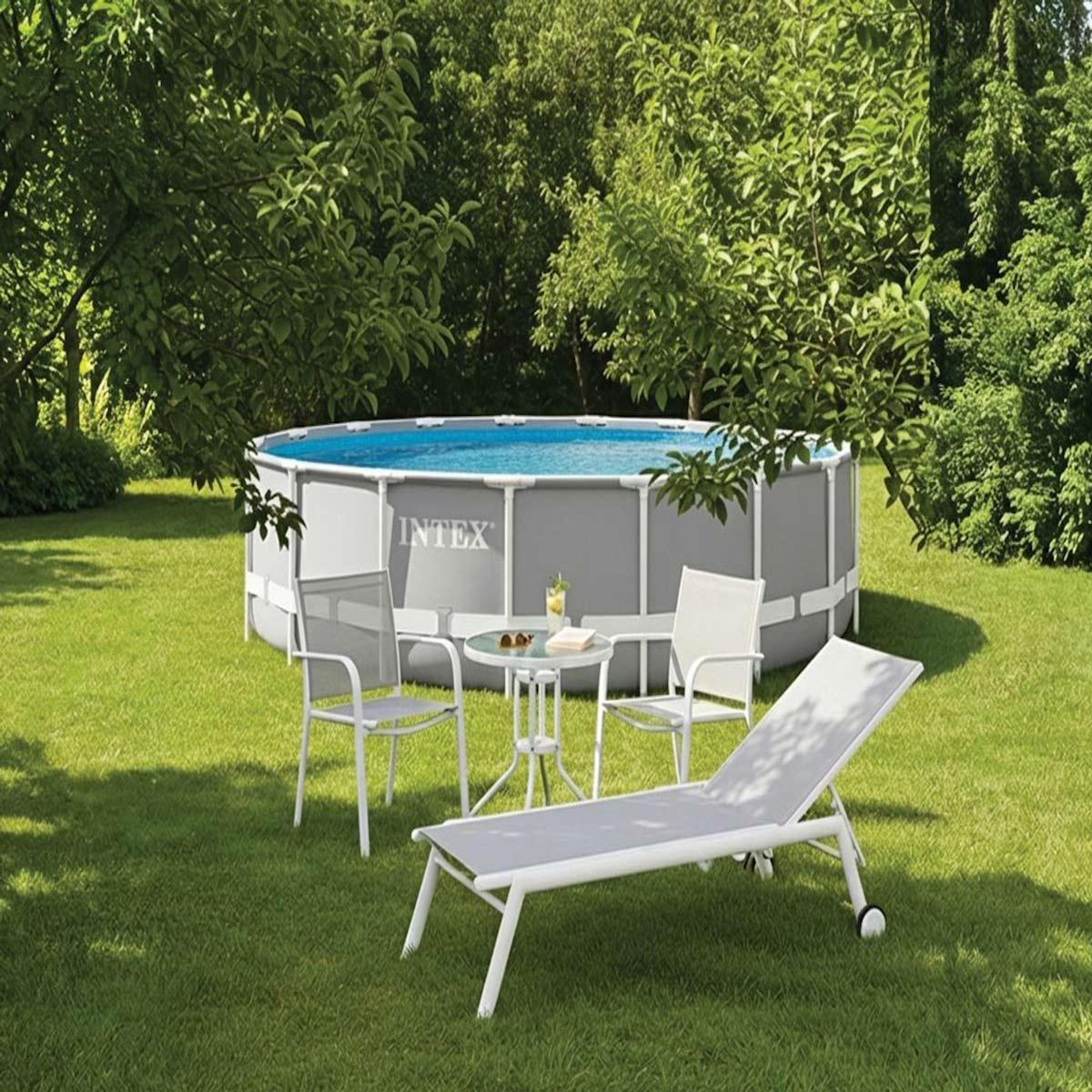 INTEX Piscine tubulaire Prism Frame ronde 5,49 x 1,22 m - Intex