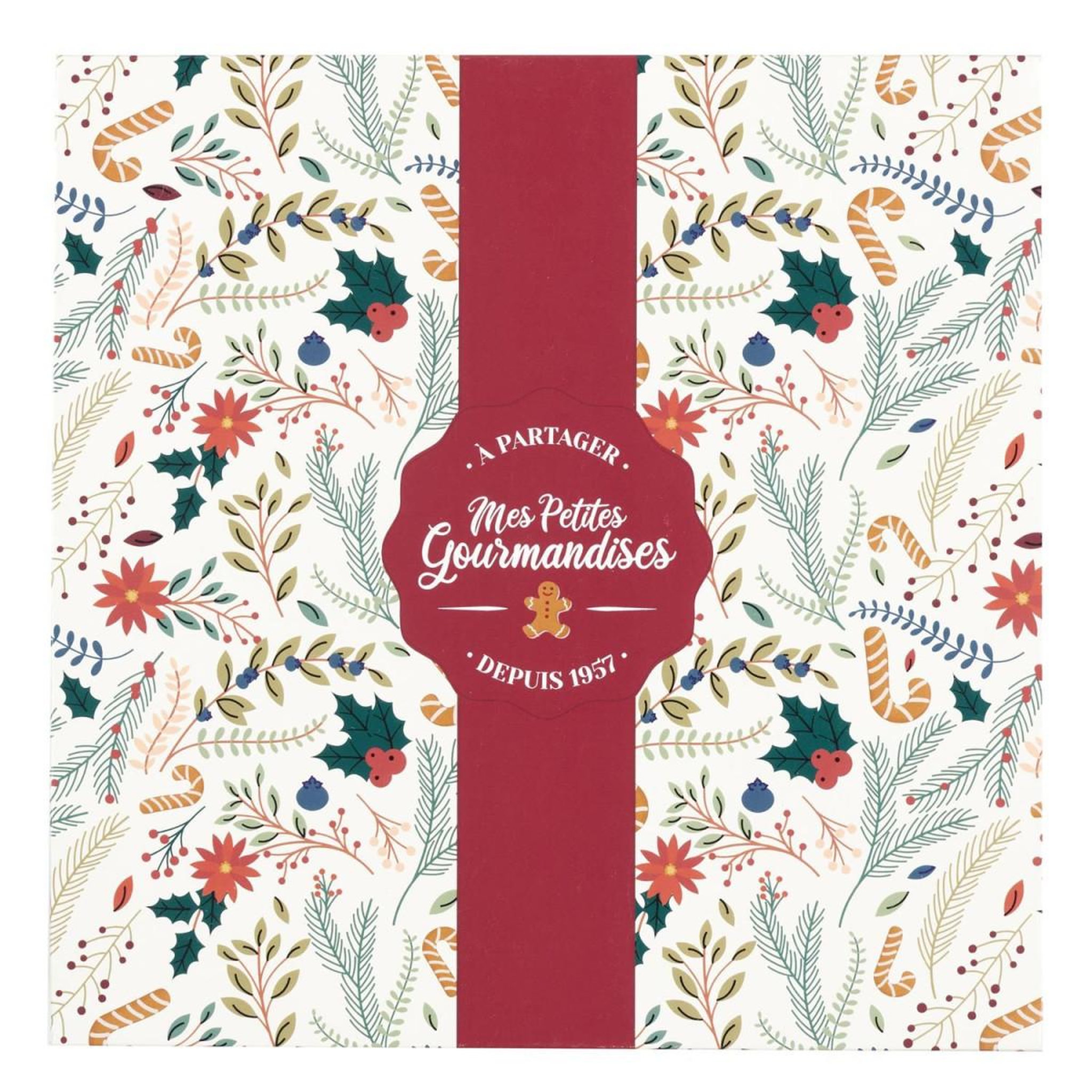 Lily Cook Boîte à Gâteau Imprimée  Noël  25cm Blanc & Rouge