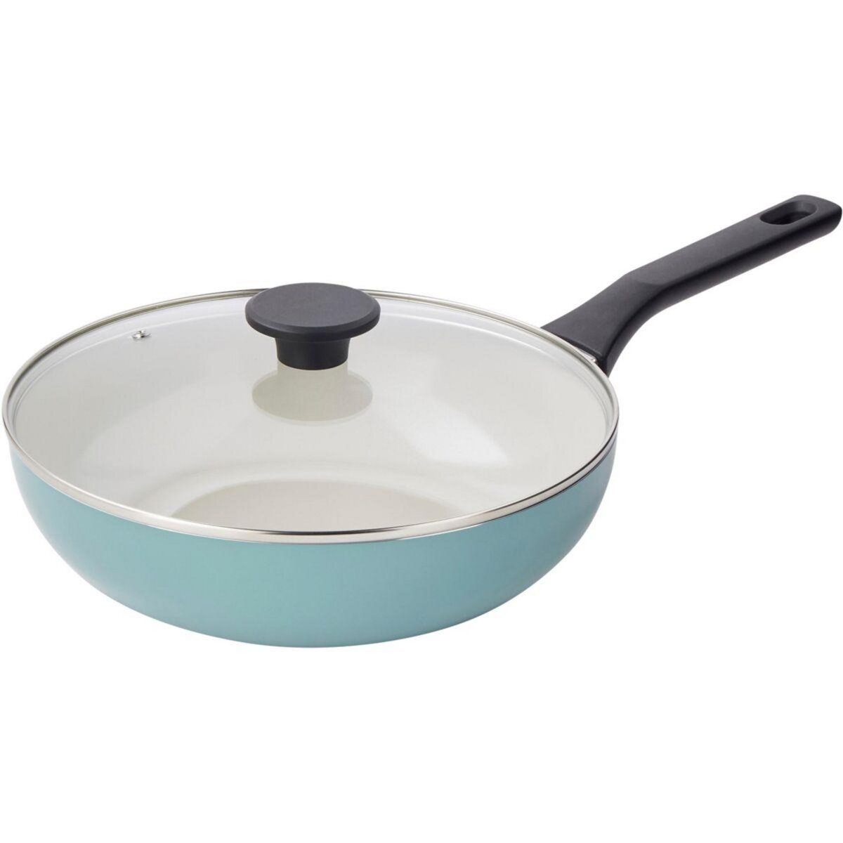 ESSENTIEL B Sauteuse 28cm avec couvercle vert