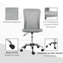 Voir la diapositive 4 : VINSETTO Vinsetto Chaise de bureau ergonomique hauteur réglable piètement chromé pivotant 360° revêtement maille gris