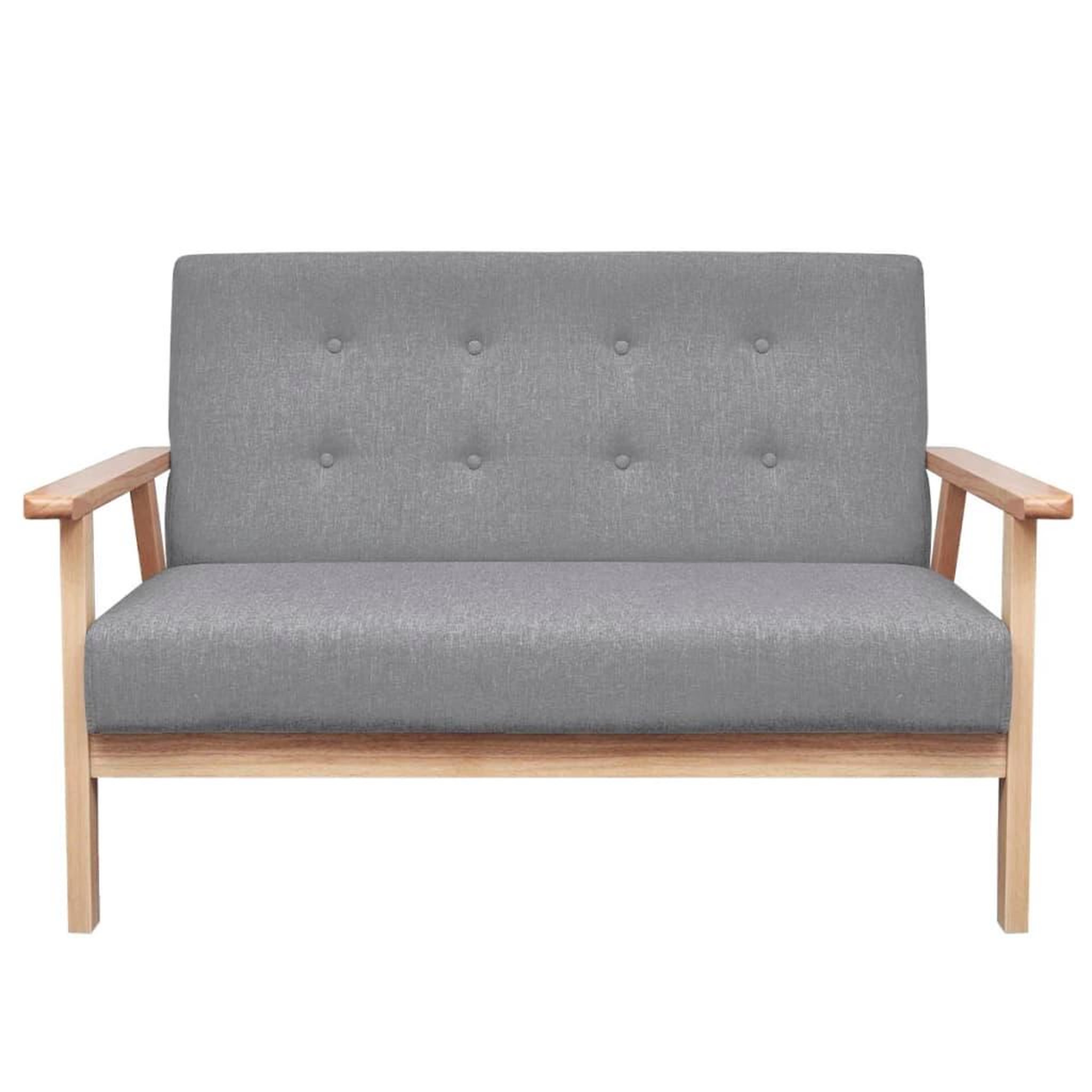 Voir la diapositive 2 : VIDAXL Canape a 2 places Tissu Gris clair
