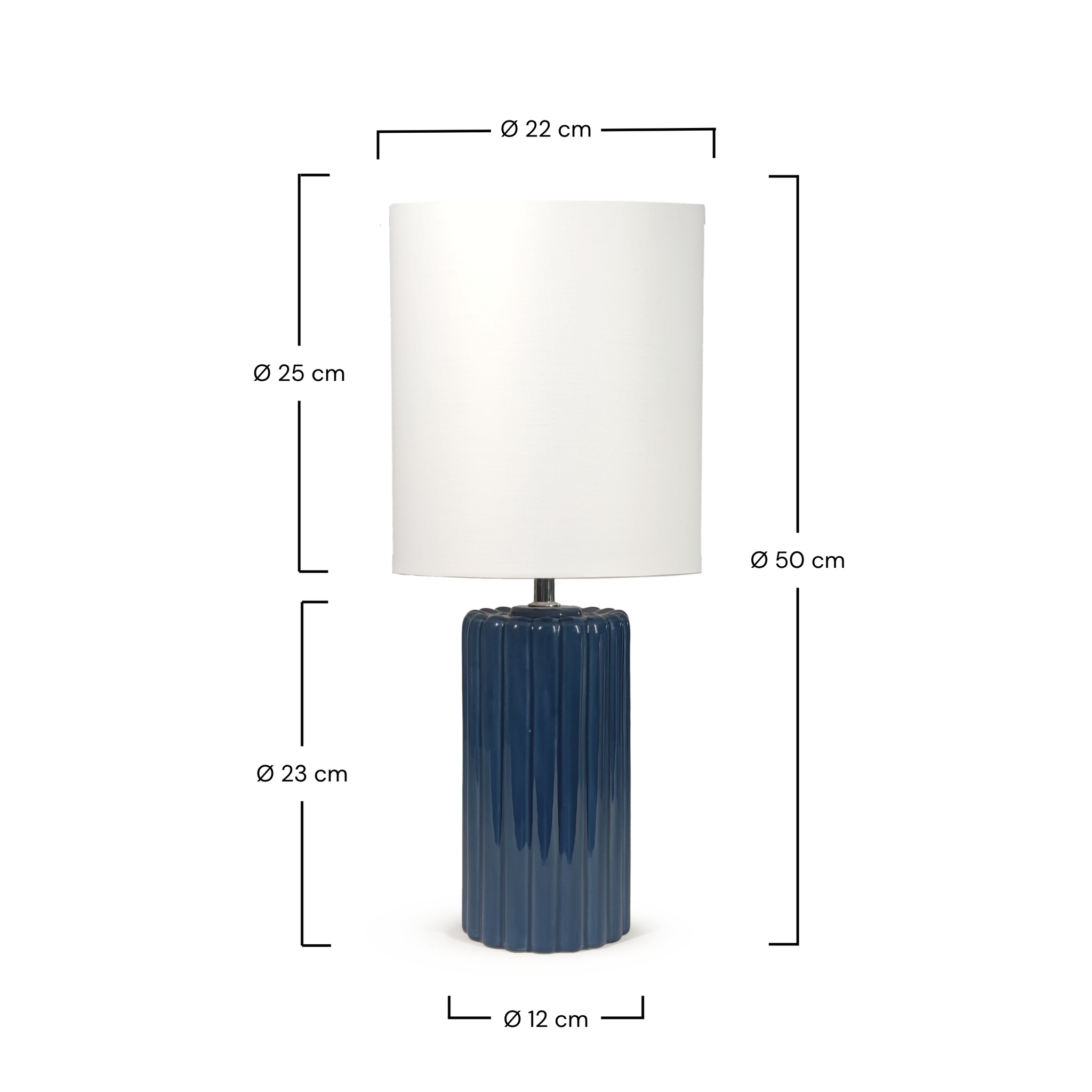 Voir la diapositive 4 : MAISON PAVANE Lampe à poser en céramique bleue-Palladio