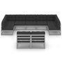 Voir la diapositive 3 : VIDAXL Salon de jardin 9 pcs avec coussins Gris Bois de pin massif