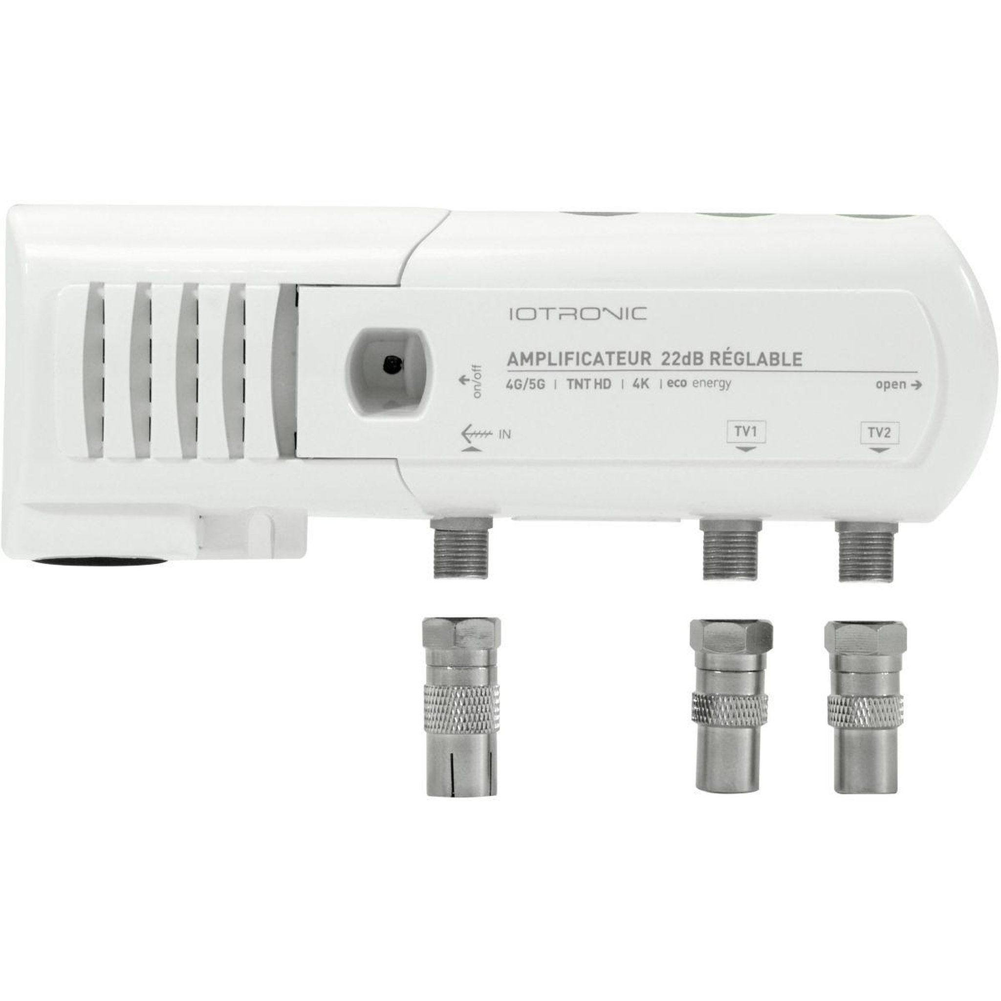 Voir la diapositive 1 : TELEVES Amplificateur tv intérieur 2 tv 22db réglable avec led