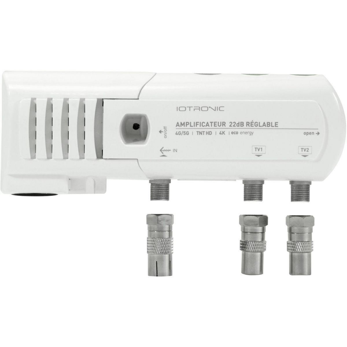 TELEVES Amplificateur TV intérieur 2 TV 22db réglable avec LED