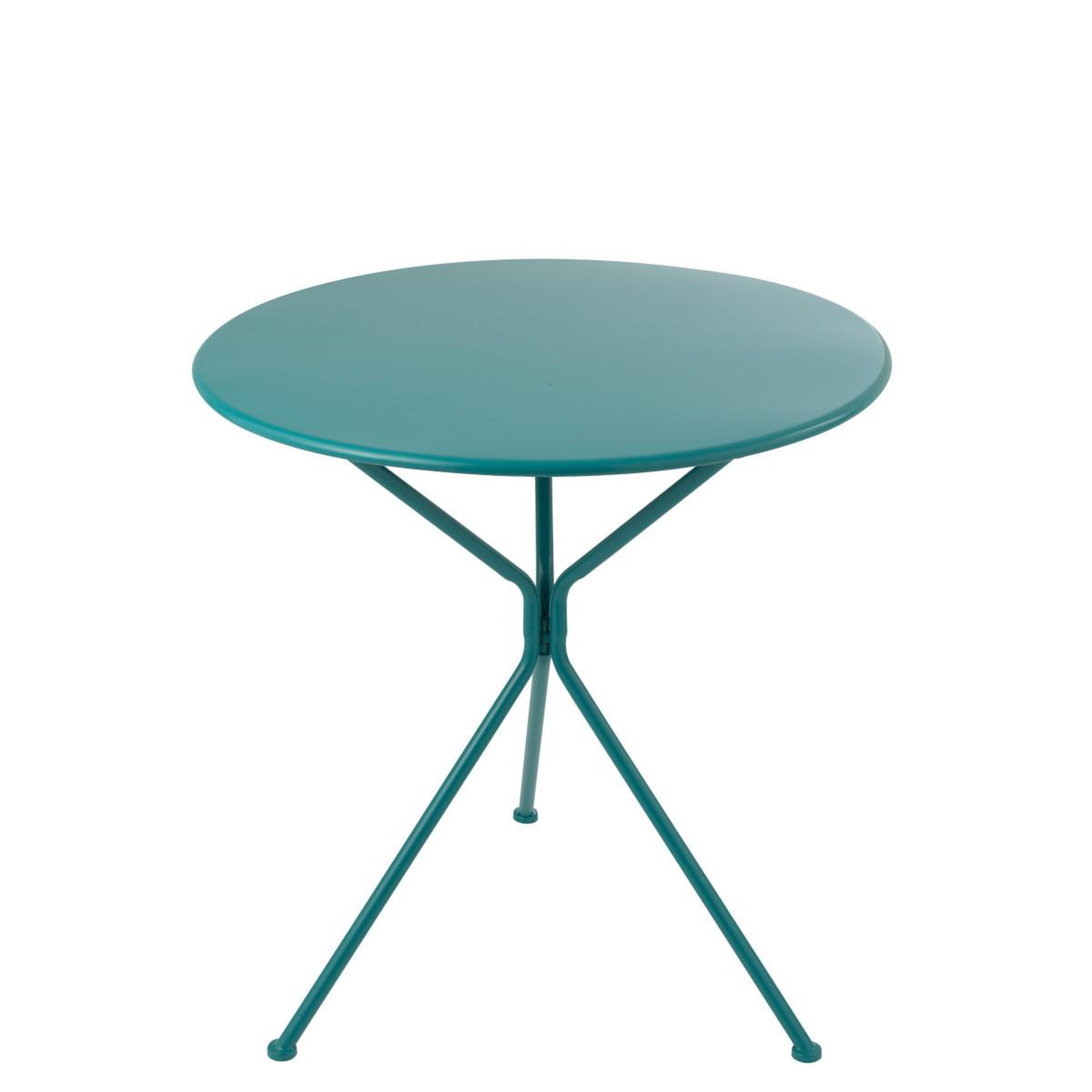 Voir la diapositive 2 : J-LINE Table de jardin en métal  tripod  72cm turquoise