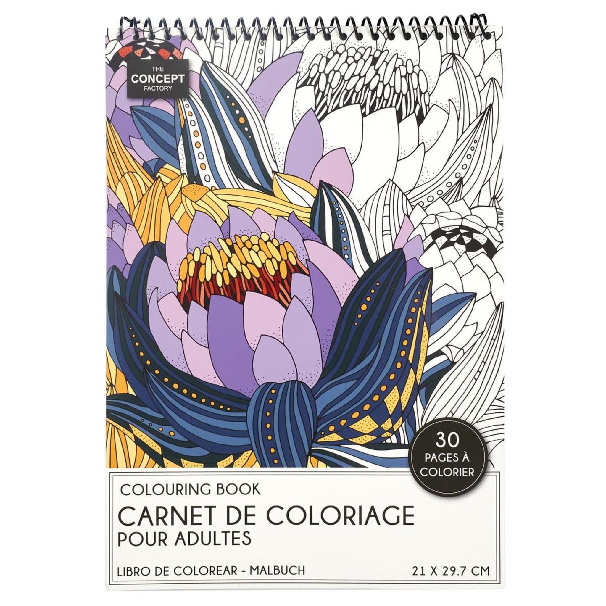 The concept Factory Livre de Coloriage 30 Pages  Adulte  21x29cm Blanc