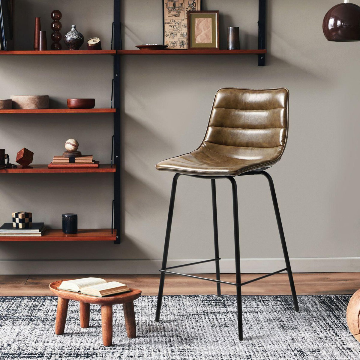 TOILINUX Lot de 2 Tabourets de bar design industriel Brooklyn