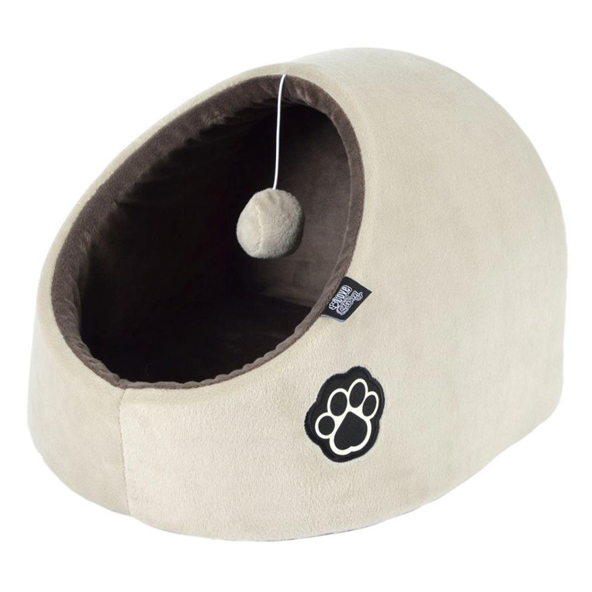 HOMEA Niche avec jouet pour chat  patchy  38cm beige