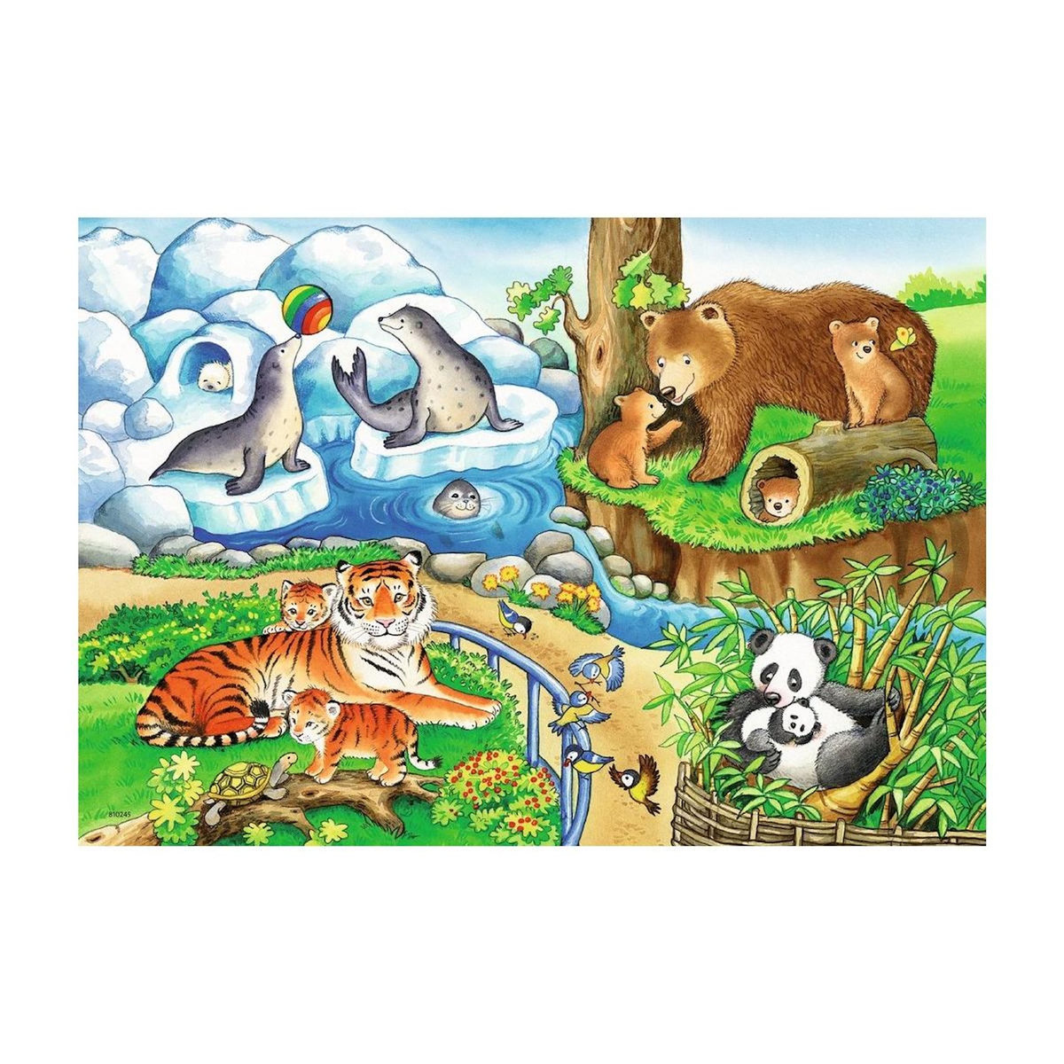 RAVENSBURGER Puzzle 2x12 pieces les animaux du zoo