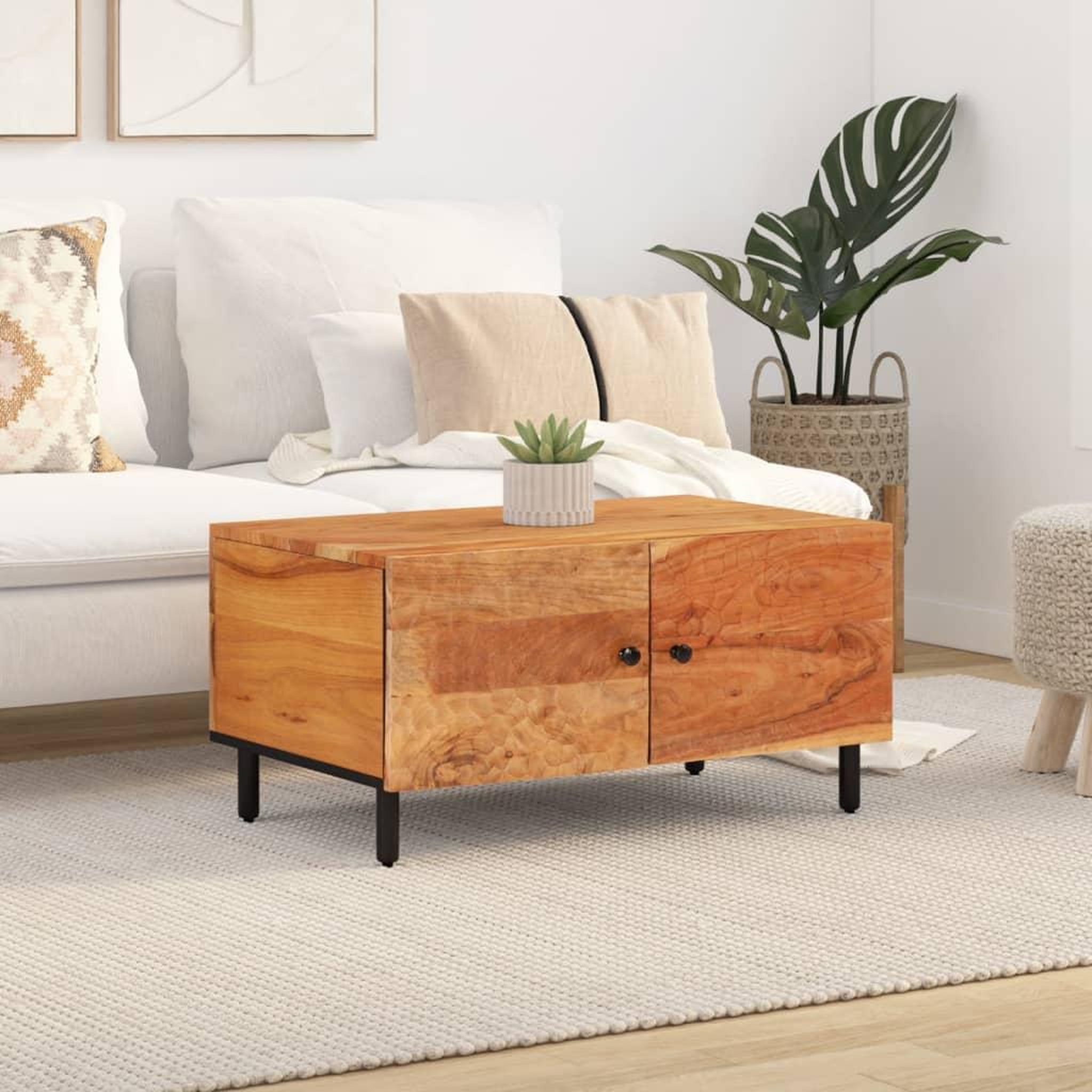 Voir la diapositive 3 : VIDAXL Table basse 80x50x40 cm bois massif d'acacia