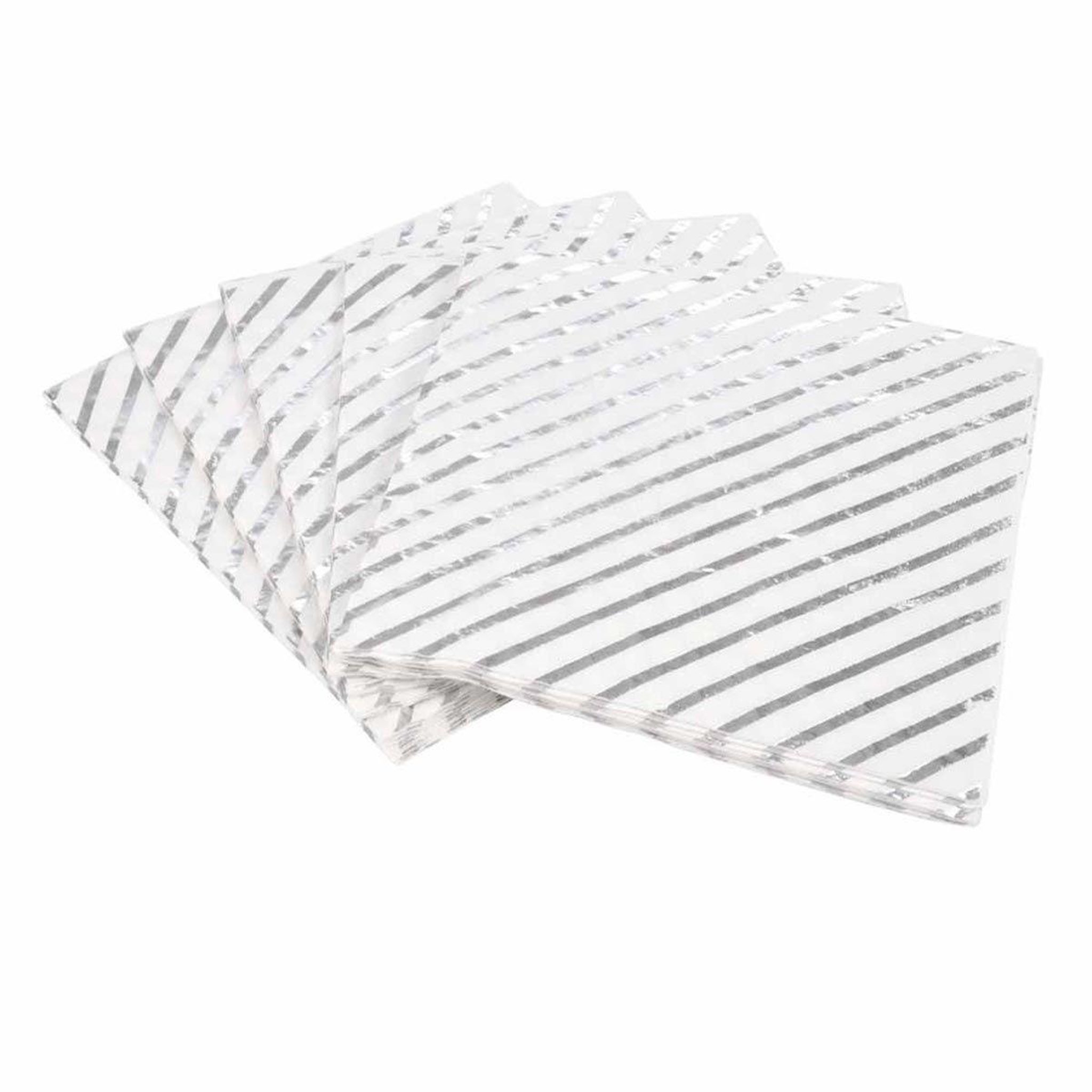 HOMEA Lot de 20 serviettes en papier  silver pattern  33x33cm argent