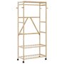 Voir la diapositive 1 : VIDAXL Porte vêtements et étagères et roulettes 90x40x179,5 cm bambou