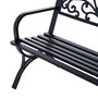 Voir la diapositive 5 : OUTSUNNY Outsunny Banc de Jardin terrasse en Acier Fonte Noir 3 Places 127 x 60 x 85 cm Charge Max 250 Kg